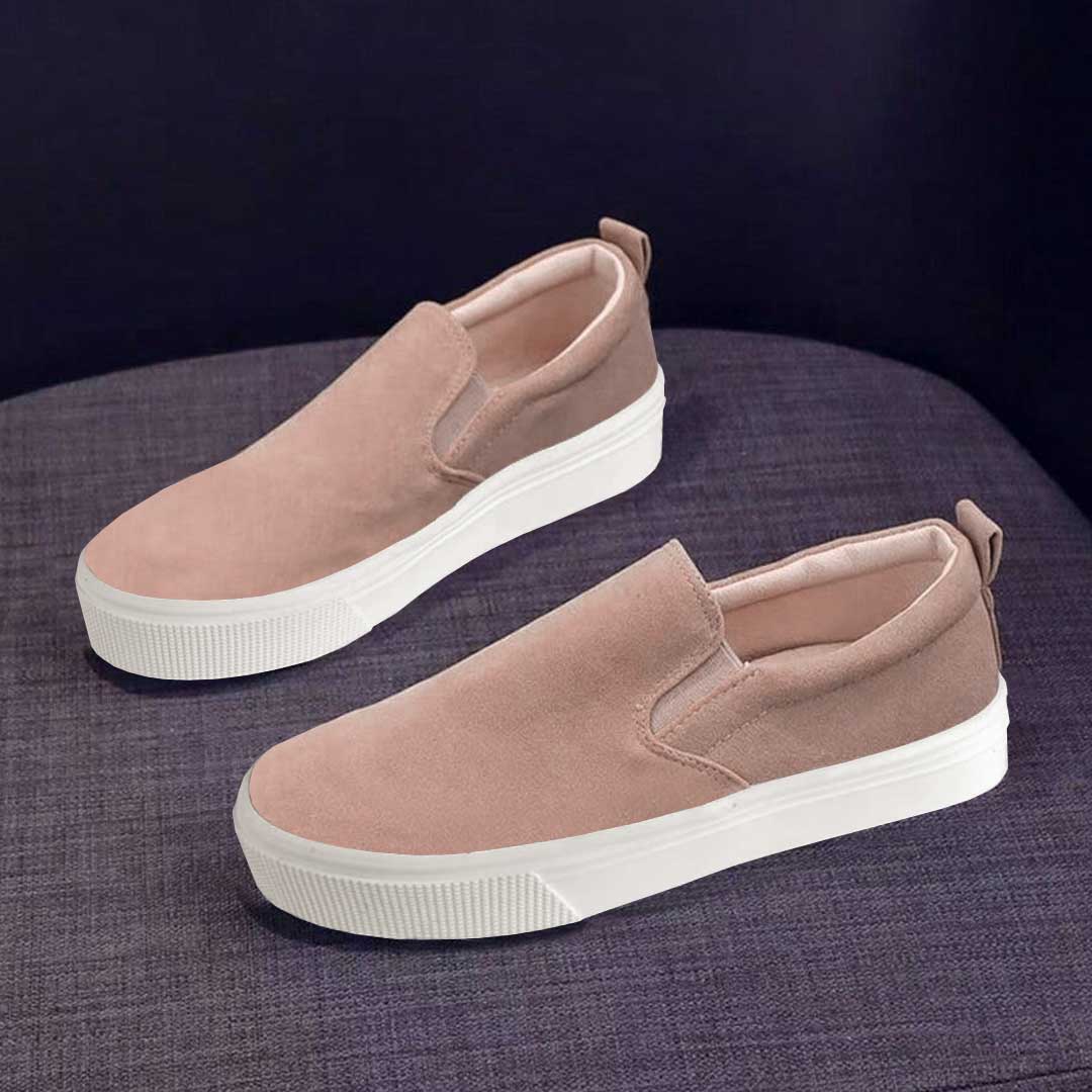 Zapatos slip-on palo rosa con suela grue